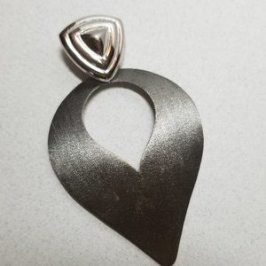 925 Sterling Silver Non Tarnish Open Teardrop Inverted Pear Shape  Pendant